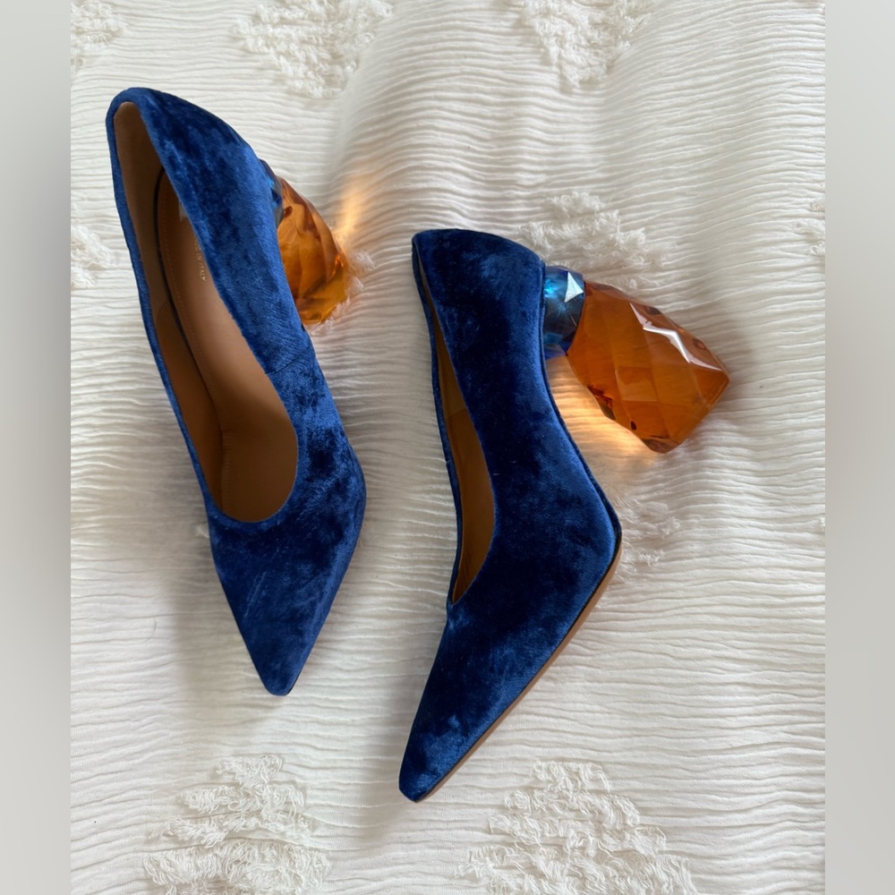 Dries Van Noten velvet heeled shoes